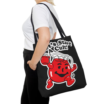 Let's Start a Cult Kool Aid Man Black Tote Bag