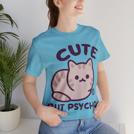 Cute But Psycho Cat Unisex Short Sleeve Tee