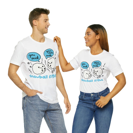 Snowball Fight Unisex Short Sleeve Tee