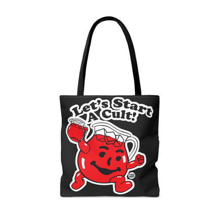 Let's Start a Cult Kool Aid Man Black Tote Bag