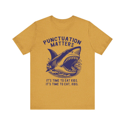 Funny "PUNCTUATION MATTERS" Shark Tee Shirt