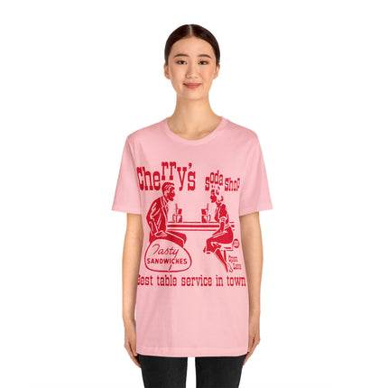 Retro Cherry's Soda Shop Unisex Short Sleeve Tee