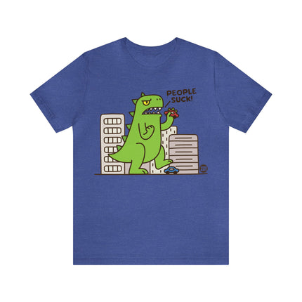 People Suck Godzilla Unisex Short Sleeve Tee