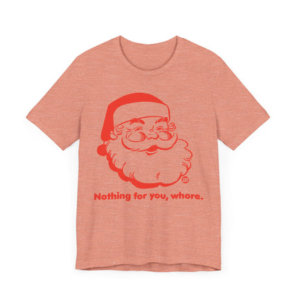 Funny "NOTHING FOR YOU, WHORE" Santa Tee Shirt