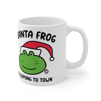 Santa Frog Is Coming to Town Christmas Ceramic Mug