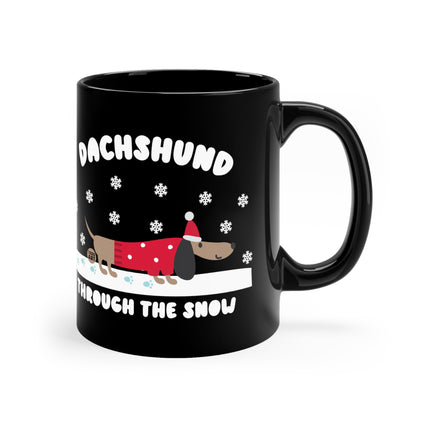 Dachshund Through The Snow Christmas Mug