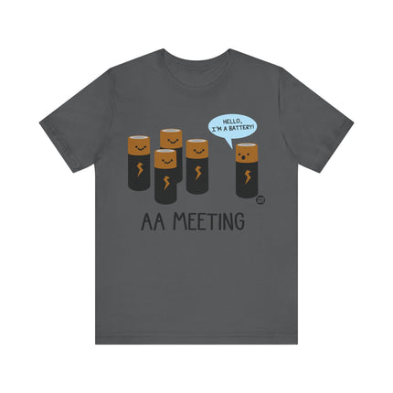 AA Meeting Battery Pun Short Sleeve Tee