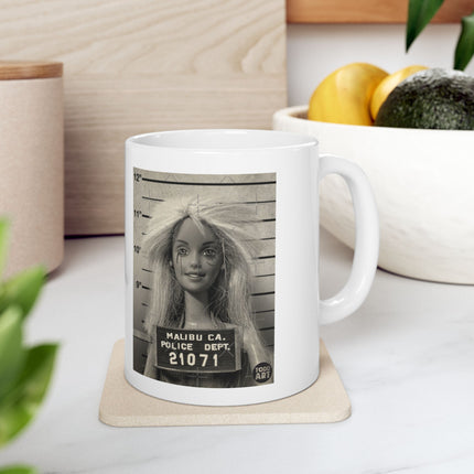 Barbie Mugshot Ceramic Mug