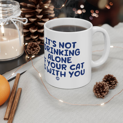 drinking alone cat Ceramic Mug