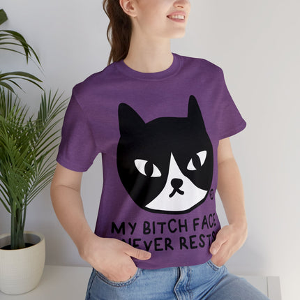 Bitch Face Never Rests Cat Unisex Tee