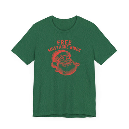 Funny "FREE MUSTACHE RIDES" Tee Shirt