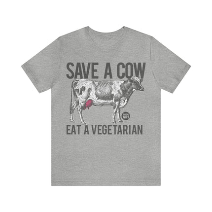 Save a Cow Eat Vegetarian Unisex Short Sleeve Tee