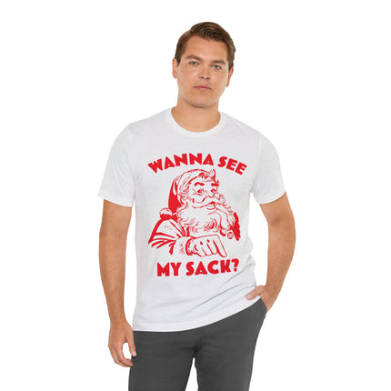 Wanna See My Package Santa Xmas Unisex Tee