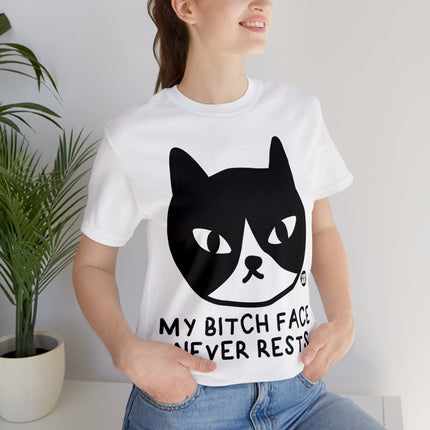 Bitch Face Never Rests Cat Unisex Tee