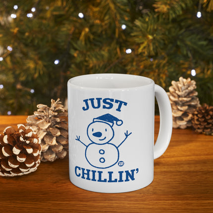 Just Chillin Snowman Christmas Ceramic Mug