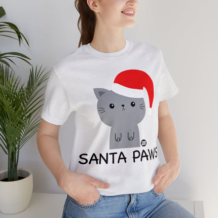 Santa Paws Cat Christmas Unisex Tee