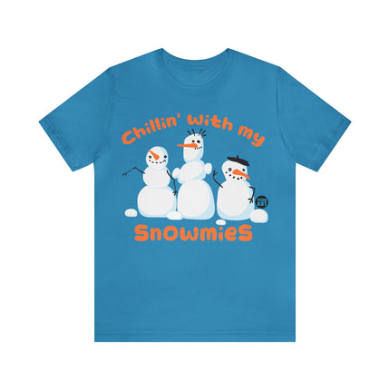 Chillin With My Snowmies Snowman Christmas Unisex Tee