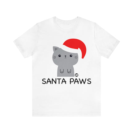 Santa Paws Cat Christmas Unisex Tee