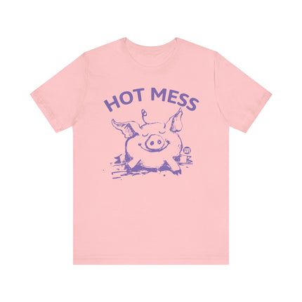 Hot Mess Pig Tee, Cute Pig Hot Mess Tshirt