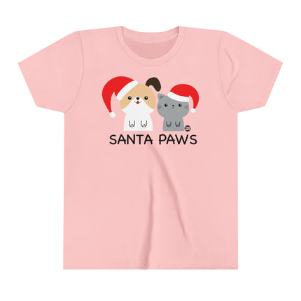 Santa Paws Dog and Cat Kids Short Sleeve Tee