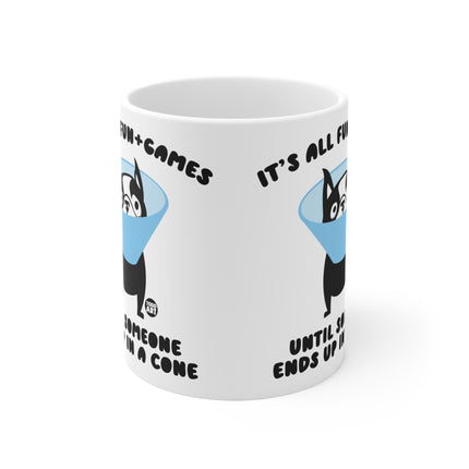 Fun and Games Dog Cone Ceramic Mug