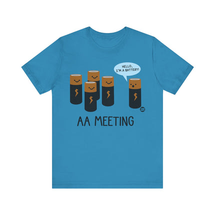 AA Meeting Battery Pun Short Sleeve Tee