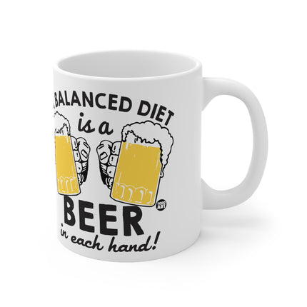 Beer Balanced Diet Ceramic Mug