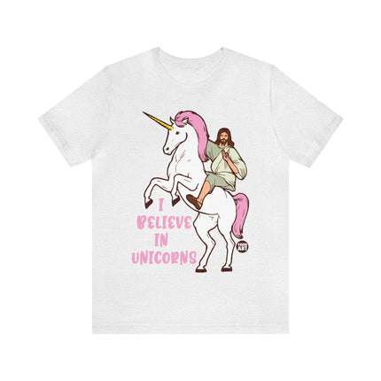 I Believe in Unicorns Jesus Unisex Short Sleeve Tee