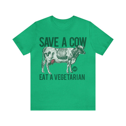 Save a Cow Eat Vegetarian Unisex Short Sleeve Tee