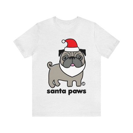 Santa Paws Pug Christmas Unisex Tee