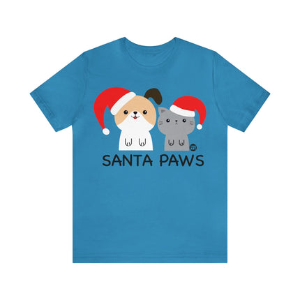 Santa Paws Dog and Cat Christmas Unisex Tee