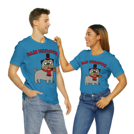 Bah Humpug Pug Christmas Unisex Short Sleeve Tee