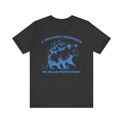 Funny "WEAR PROTECTION" Possum Tee Shirt