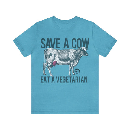 Save a Cow Eat Vegetarian Unisex Short Sleeve Tee