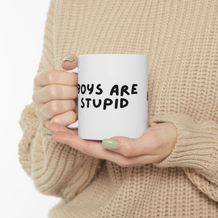 Boys Are Stupid Throw Rocks at Them Mug