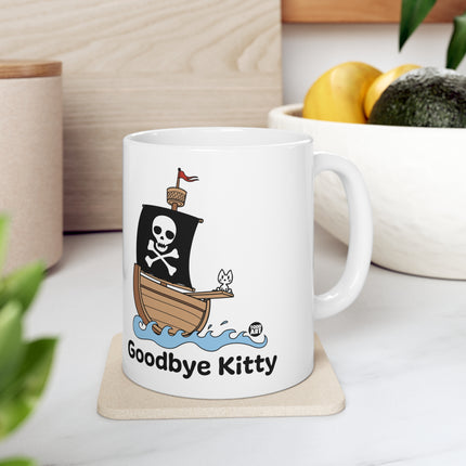 Goodbye Kitty Pirate Ship Ceramic Mug