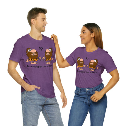 Caveman Rock Paper Scissors Unisex Tee