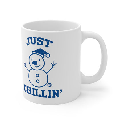 Just Chillin Snowman Christmas Ceramic Mug