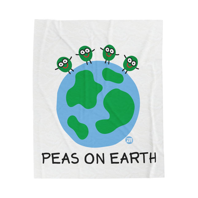 Peas on Earth Velveteen Plush Blanket