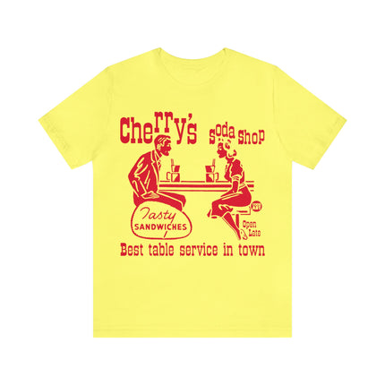 Retro Cherry's Soda Shop Unisex Short Sleeve Tee