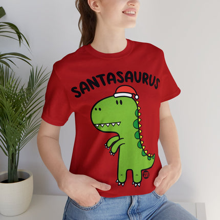 Santasaurus Dinosaur Christmas Unisex Tee