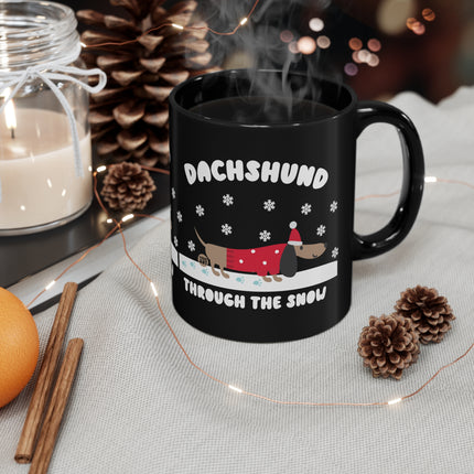 Dachshund Through The Snow Christmas Mug