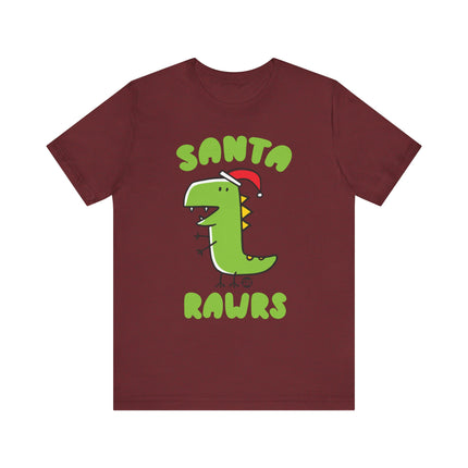 Cute "SANTA RAWRS" Dino Tee Shirt