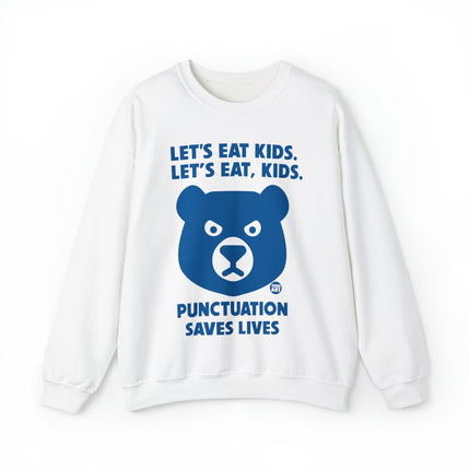 Let's Eat Kids Punctuation Matters Bear Crewneck Sweatshirt