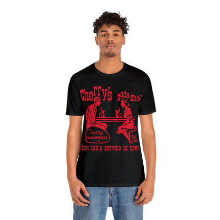 Retro Cherry's Soda Shop Unisex Short Sleeve Tee