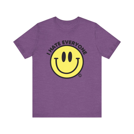 I Hate Everyone Smiley Tee, Funny Smiley Face Hate Everyone Tshirt