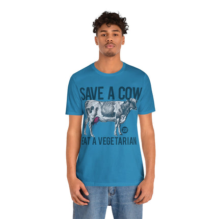 Save a Cow Eat Vegetarian Unisex Short Sleeve Tee