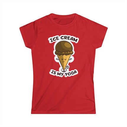 Ice Cream Is My Yoga Womens Softstyle Tee