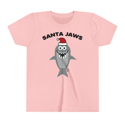 Santa Jaws Shark Kids Short Sleeve Tee