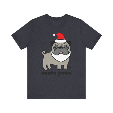 Cute "SANTA PAWS" Pug Tee Shirt